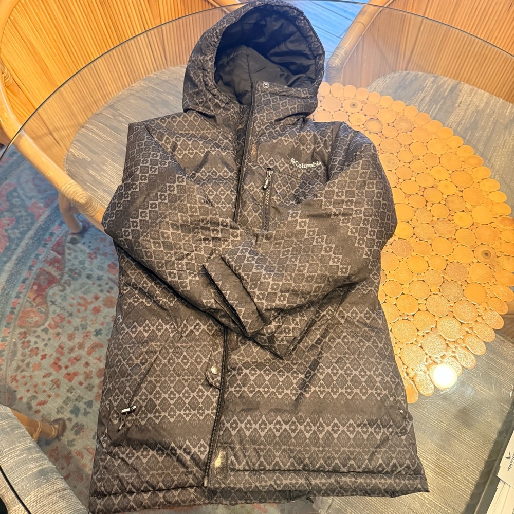 Columbia Black and Gray Hooded Jacket